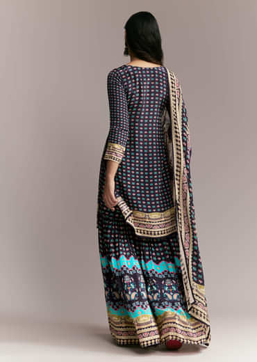 Purple Printed Sharara Set