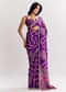 Purple Satin Saree With Gota And Mirror Embroidery