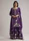 Purple Sequin Embroidered Palazzo Set With Dupatta