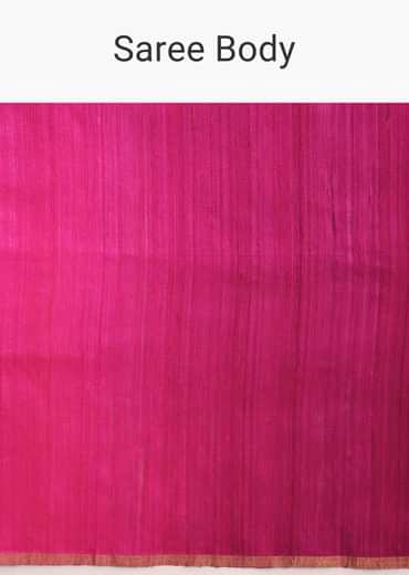 Purple Shaded Kora Silk Handloom Saree With Woven Traditional Motif