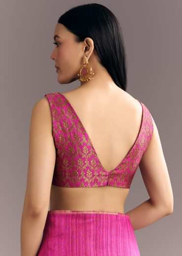 Purple Shaded Kora Silk Handloom Saree With Woven Traditional Motif