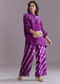 Purple Silk Co-Ord Set With Authentic Bandhani And Leheriya Print