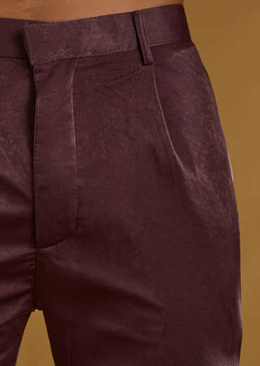 Purple Silk Kurta Set For Men With Intricate Hand Embroidery