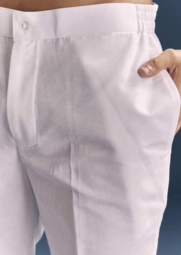 Purple Silk Kurta Set For Men With Mirror Embroidery