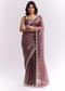 Purple Silk Organza Saree With Heavy Hand Embroidery