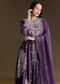 Purple Silk Palazzo Suit With Moti Work