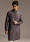 Purple Silk Printed Designer Kurta For Men