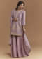 Purple Silk Sharara Suit With Intricate Gota Work