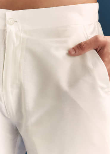 Purple Silk Textured Kurta Set For Men With Embroidery