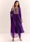 Purple Zari Neckline Chinon Anarkali Suit With Organza Dupatta