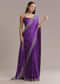 Purple Chinon Saree With Stone And Sequin Embroidery