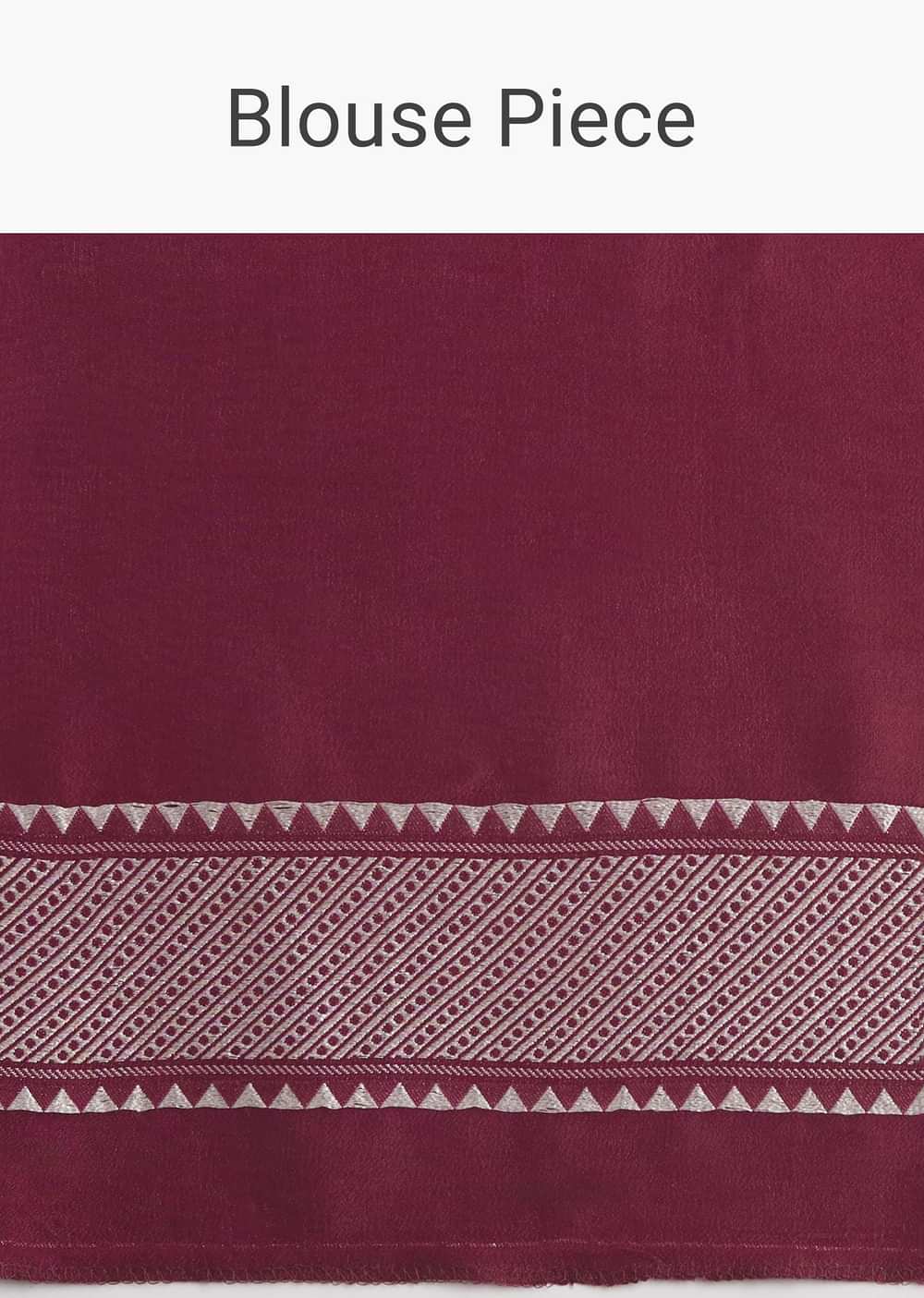 Purple Dola Silk Saree With Zari Woven Floral And Geometric Patterns