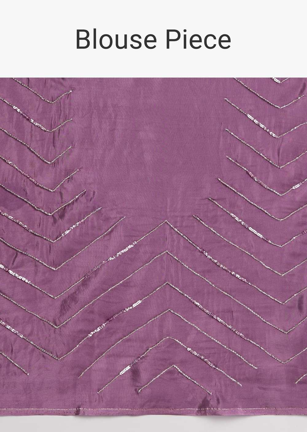 Purple Dual Shaded Half And Half Sequins Saree