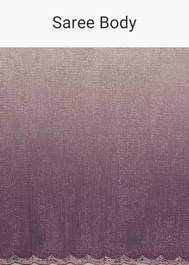 Purple Ombre Sequins Saree With Scallop Border