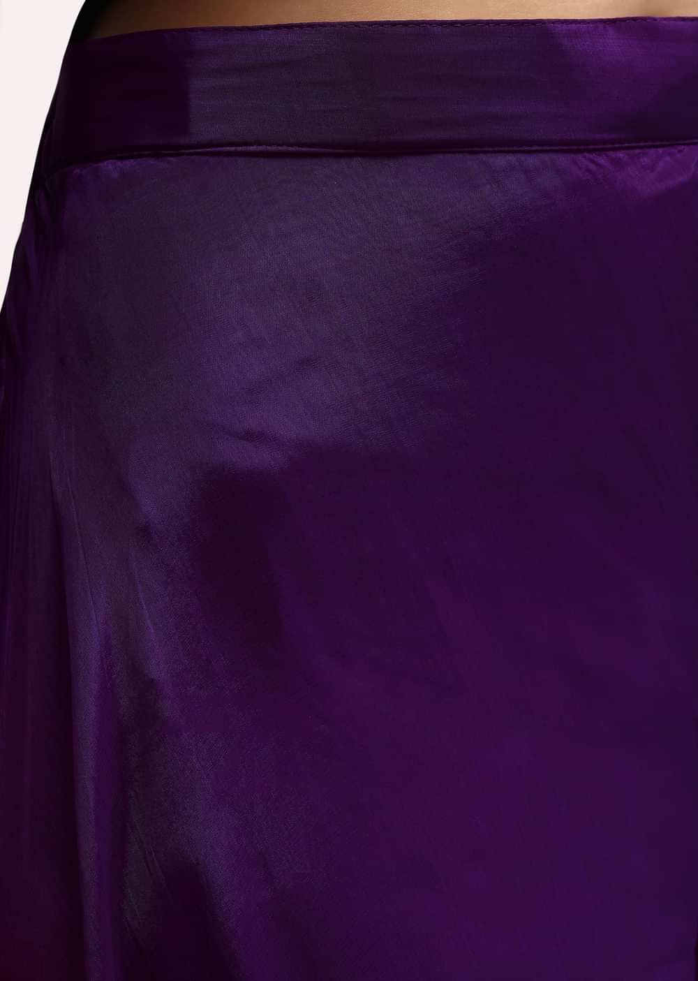 Purple Embroidered Crepe Kurta Palazzo Set