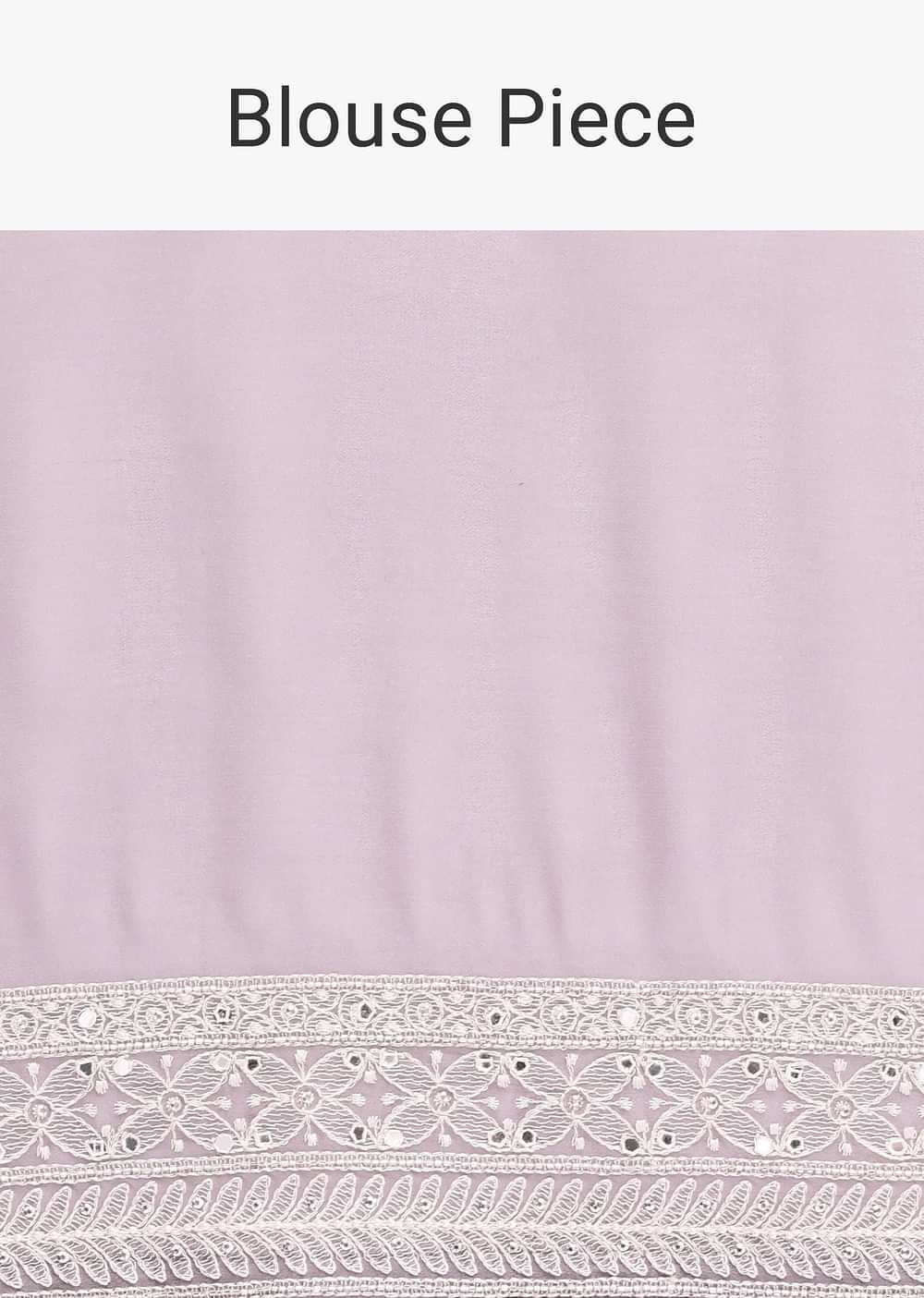Purple Georgette Lucknowi Chikankari Sequin Saree With Unstitched Blouse Piece