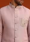 Purple Hand Embroidered Jacket And Kurta Set