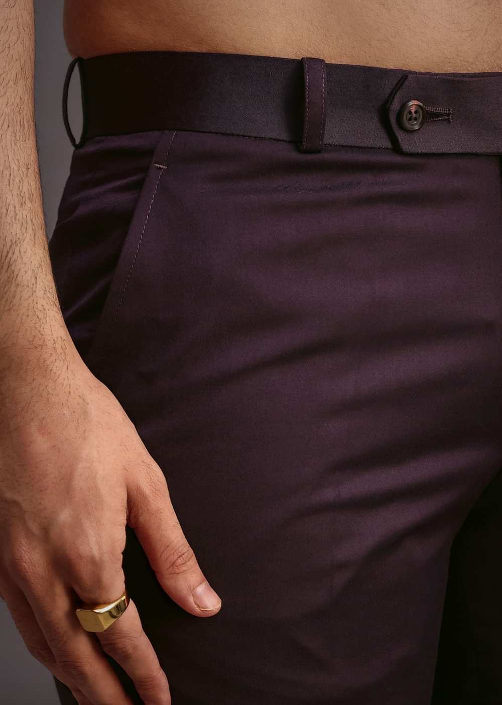 Purple Hand Work Jacket Kurta Set