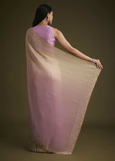 lavender Ombre Jacquard Saree