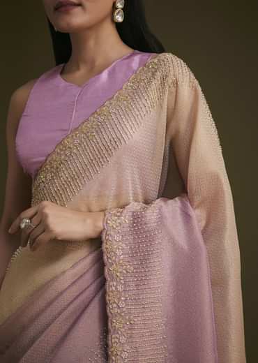 lavender Ombre Jacquard Saree