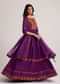 Purple Silk Bandhani Anarkali With Organza Dupatta