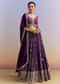 Purple Silk Bandhani Bridesmaid Lehenga With Zardosi Work