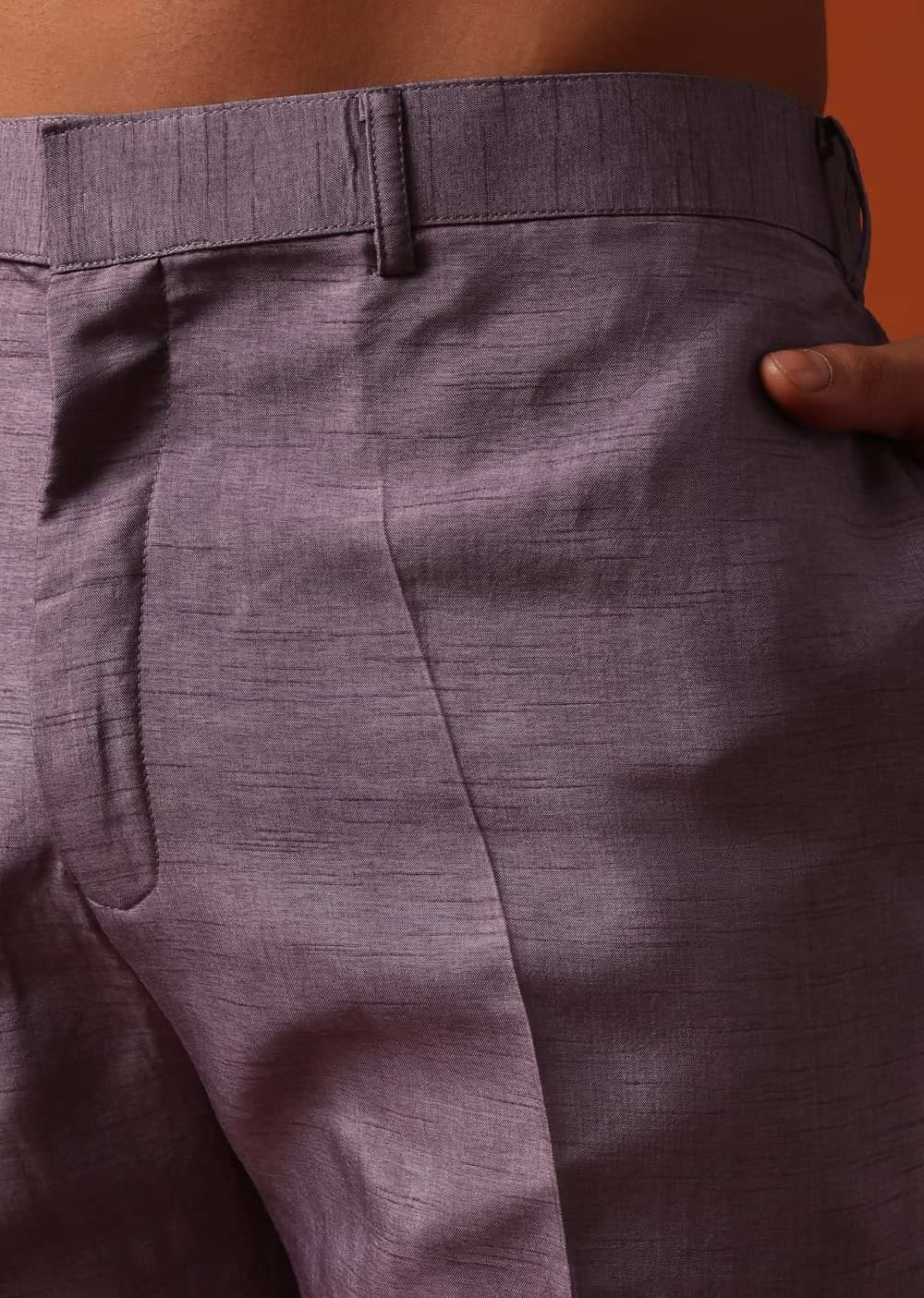 Purple Silk Intricate Sequin Embroidered Sherwani Set