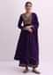 Purple Silk Palazzo Set With Zari Embroidered A-Line Kurta And Dupatta