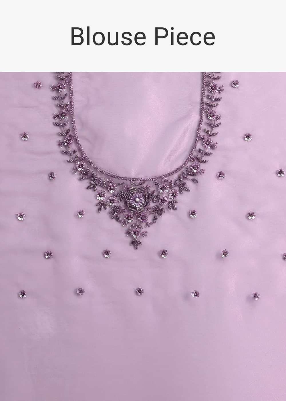 Purple Soft Organza Saree With Cutdana Sequins Embroidery