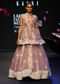 Purple Angrakha Style Embroidered Kurta With Lehenga
