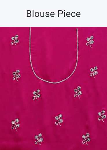 Radiant Pink Saree With Stone Embellishments All Over