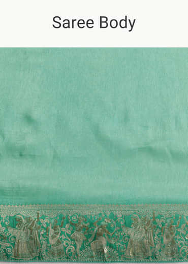 Rama Green Dola Silk Saree