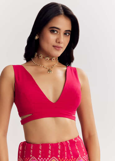 Rani Dola Silk Bandhani Saree With Multicolor Animal Motifs And Gota Border