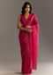 Rani Pink Crushed Tissue Saree With Cutdana And Sequin Embroidery