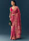 Rani Pink Dola Silk Bandhani Woven Saree with Unstitched Blouse