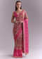 Rani Pink Silk Saree With Bandhani Work And Elephant Motifs