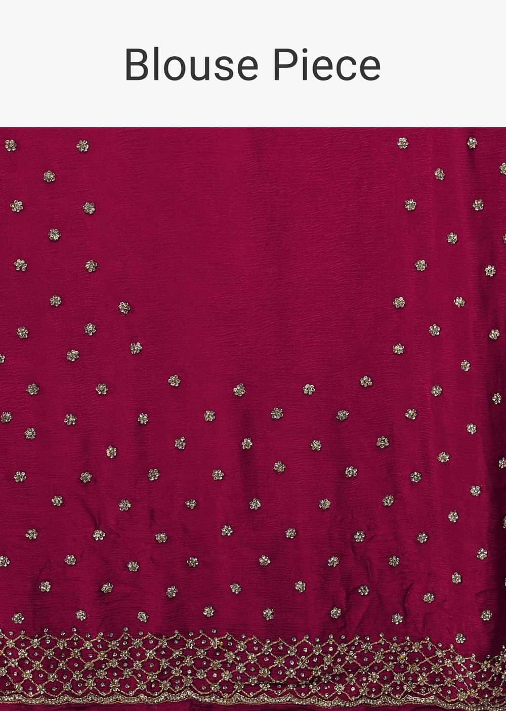 Rani Pink Saree In Chiffon With Cut Dana And Stones Embroidery