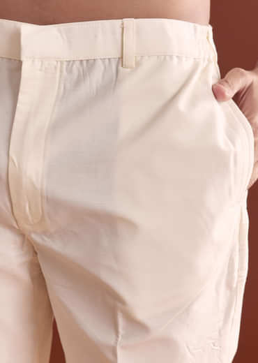 Red Banarasi Kurta Set For Men With Floral Pattern