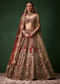 Red Bridal Sequins Silk Lehenga Set with  Two Dupattas