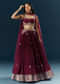Red Crepe Bridesmaid Lehenga With Sequins And Moti Embroidery