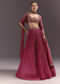 Red Crepe Lehenga Set With Hand Embroidery And Beads