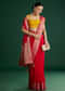 Red Dola Silk Saree With Woven Border And Pallu