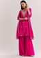 Pink Dola Silk Sharara Suit With Embroidered Print