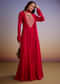 Red Georgette Anarkali Suit With Zari And Sequins Work