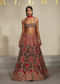 Red Silk Bridal Lehenga With Zardosi And Sequins Embroidery