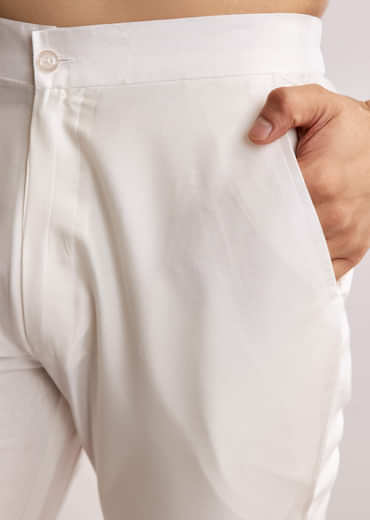 Red Silk Kurta Set With Sequins Embroidery