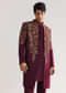 Red Suiting Indo Western With Zardosi Floral Work