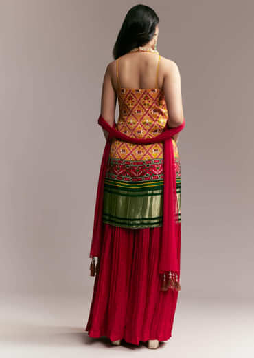 Red  Yellow Patola Palazzo Set