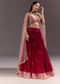 Red Zardosi Embroidered Lehenga Set With Tassel Blouse