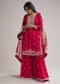 Pink Zari Palazzo Suit Set With Dupatta